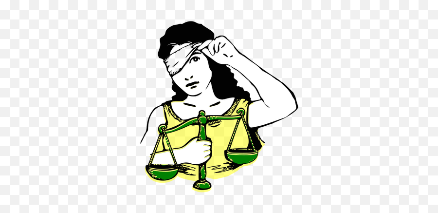 Peeking Lady With Justice Scale - Lady Scale Of Justice Emoji,Scales Of Justice Emoji