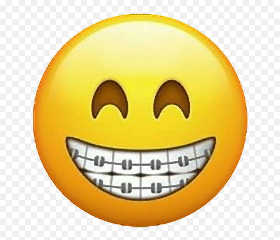 Transparent Png Image - Braces Emoji,Smiling Moon Emoji