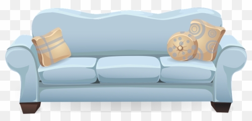 Couch Sofa Blue - Clip Art Emoji