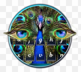 Magical Peacock Eyes Keyboard Theme - Stained Glass Emoji,Peacock Emoticon