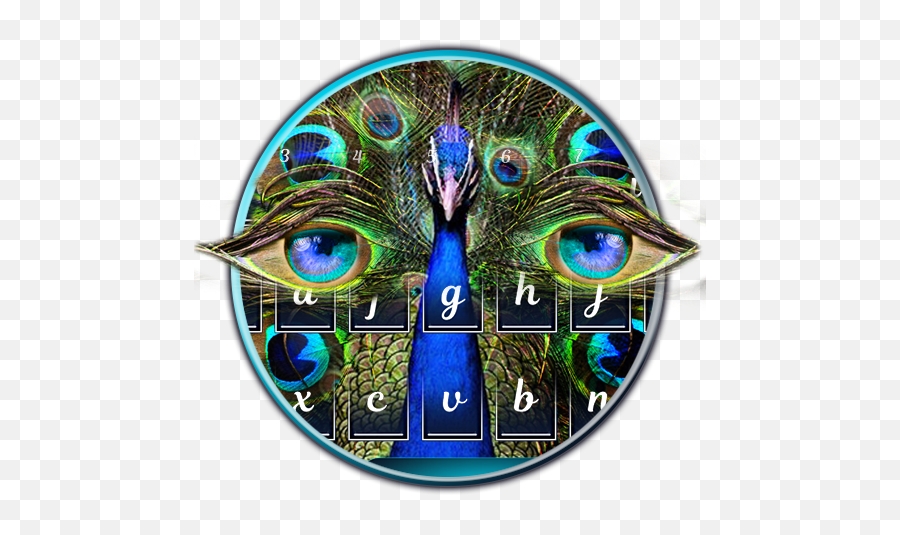Magical Peacock Eyes Keyboard Theme - Stained Glass Emoji,Peacock Emoticon