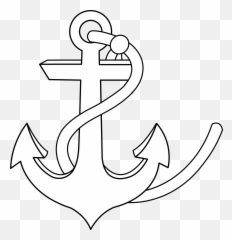 Black And White Anchor - With Background Emoji
