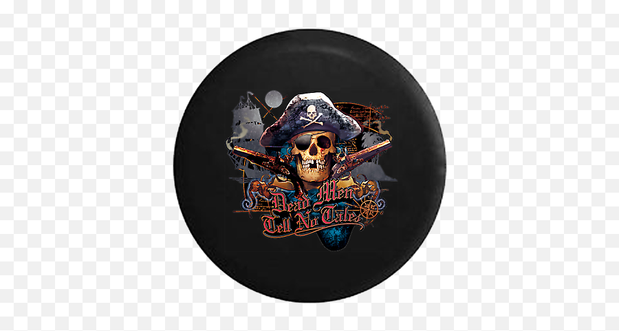 Spare Tire Cover Tell No Tales Pirate - Dead Men Tell No Tales Art Emoji,Skull And Crossbones Emoji