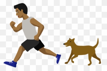 Brown Man Running Emoji -