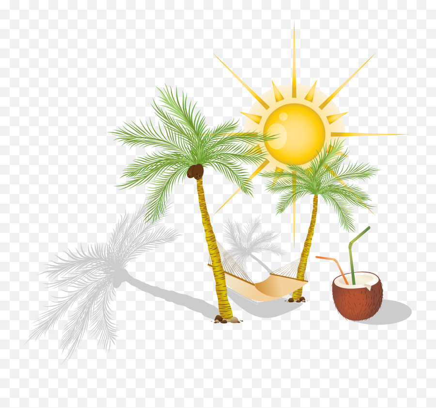 Download Hammock Arecaceae Clip Art - Summer Elements Png Emoji,Hammock Emoji