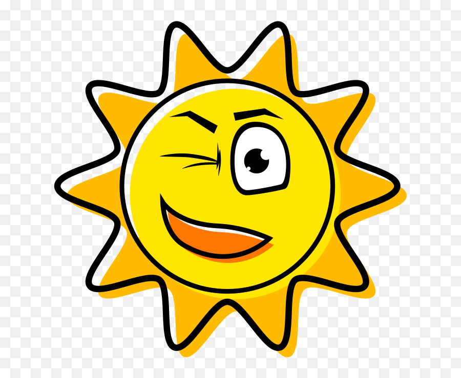 Winking Emoji Sun Clipart Free Svg File - Svgheartcom Sol Animado,Buildings Emoji