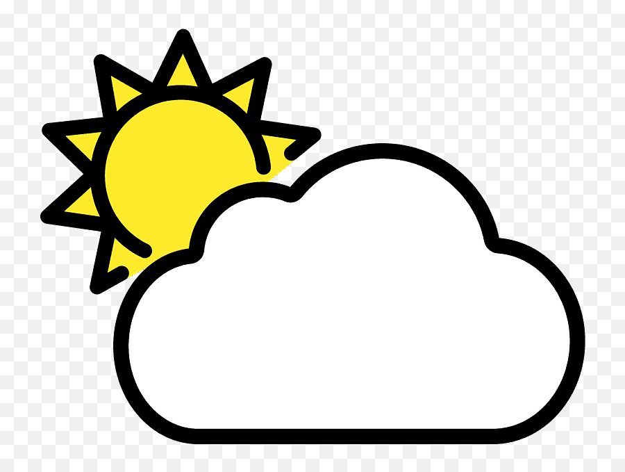 Sun Behind Large Cloud Emoji Clipart Free Download - Weather Symbol Sun Behind Cloud,Mozilla Emoji
