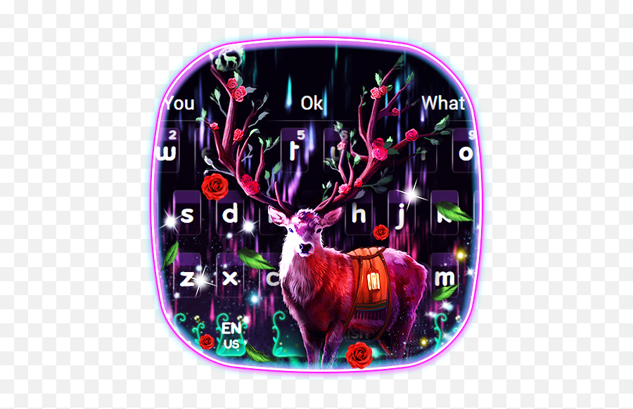 Fantasy Magical Night Reindeer Keyboard U2013 Apps On Google Play - Caribou Emoji,Reindeer Emoji