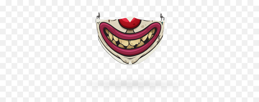 Clown Mask Theme Face Covering Print 7 - Celebrityfacemaskscom Payaso Sonrisa Emoji,Fangs Emoji