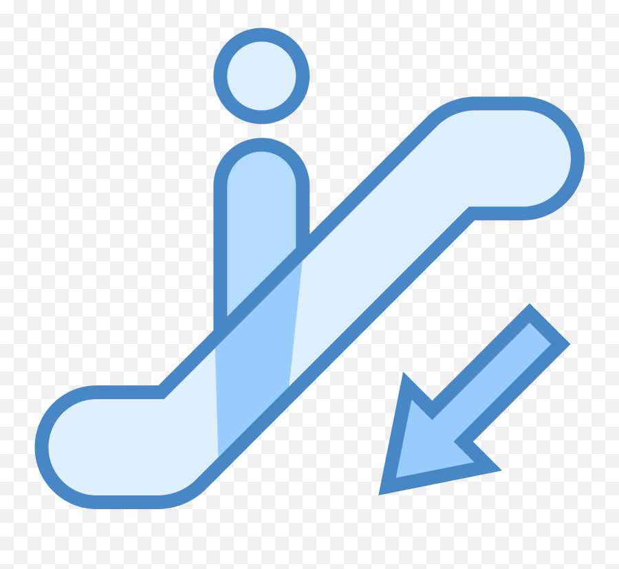 Download Hd Escalator Down Icon - Escalator Up Icon Escalation Icon Blue Emoji,Down Syndrome Emoji