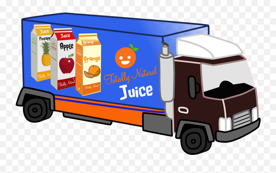 Delivery Truck Juice Natural Diet - Transporte De Jugo De Naranja Emoji,Firetruck Emoji