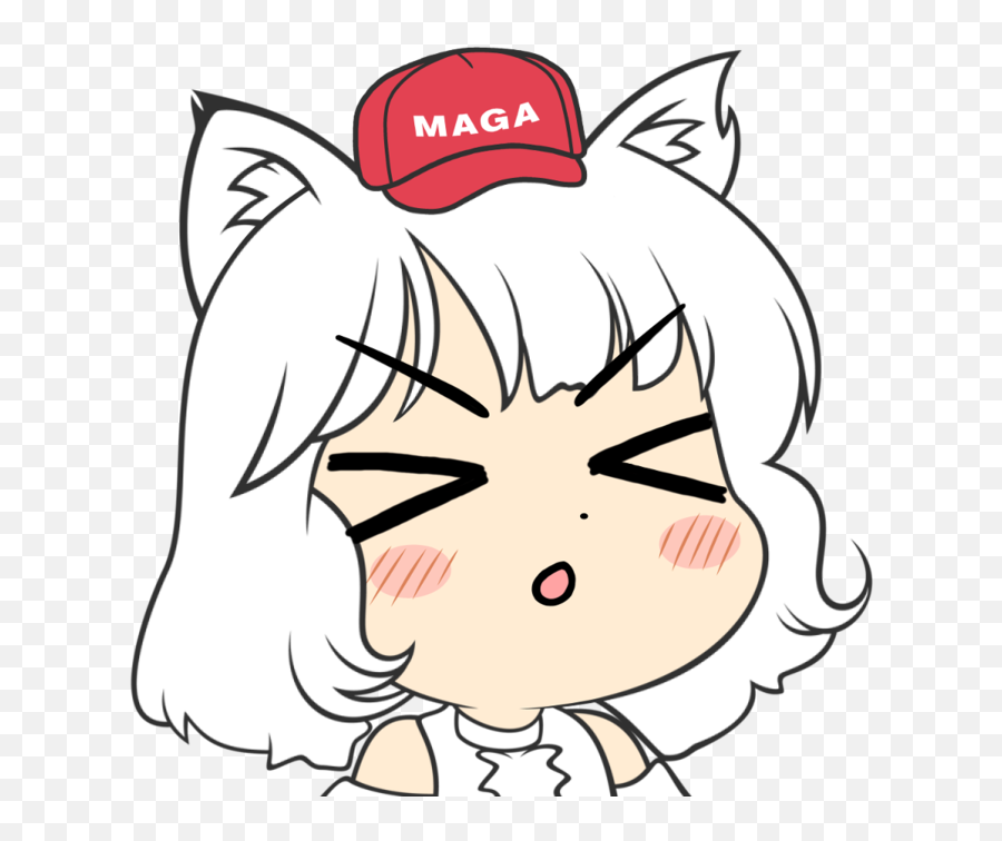 Freetoedit Awoo Wolfgirl Maga Trump - Momiji Awoo Transparent Emoji,Maga Emoji