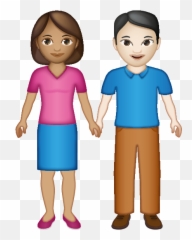 Man And Woman Holding Hands - Cartoon Emoji