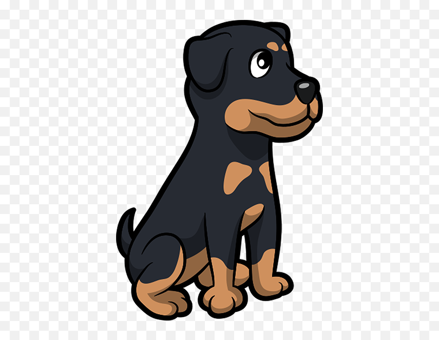 Rottweiler Emoji Stickers - Black And Brown Dog Cartoon,Dog Breed Emojis