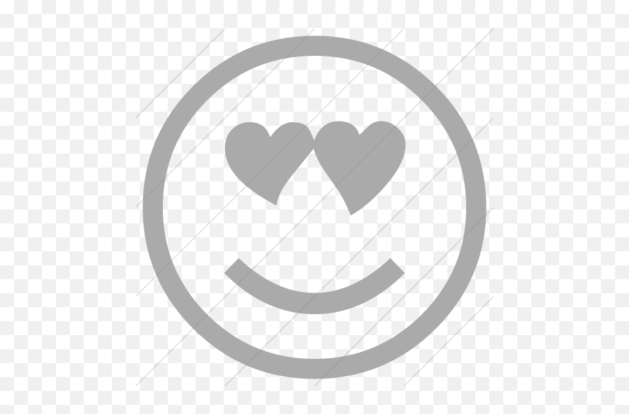 Iconsetc Simple Gray Classic Emoticons Smiling Face With - Emoji Domain,Heart Eyes Emoticon