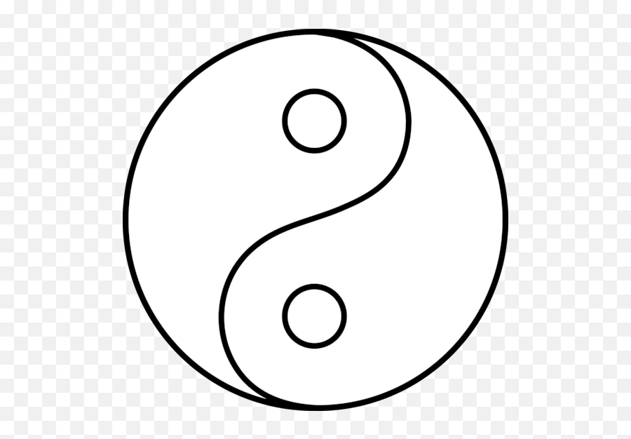 Blank Yin Yang Line Art - Yin Yang Line Art Emoji,Yin And Yang Emoji