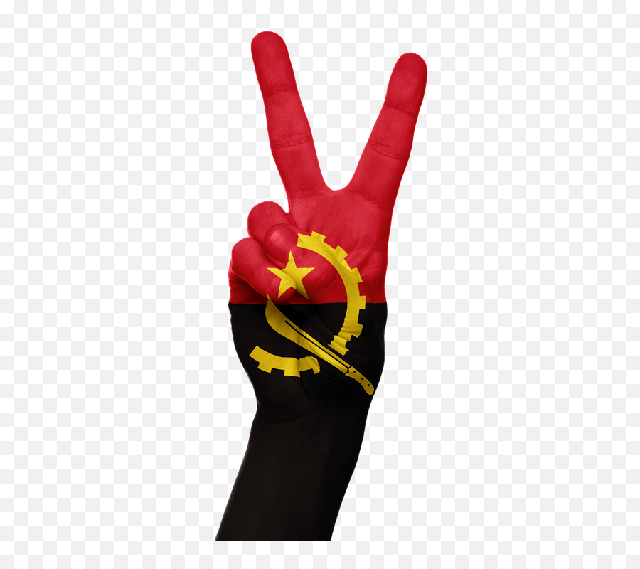 Angola Flag Hand - Flag Of Angola Emoji,Angola Flag Emoji