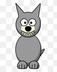 Wolf Animal Gray Simple Free Vector - Cartoon Clip Art Emoji