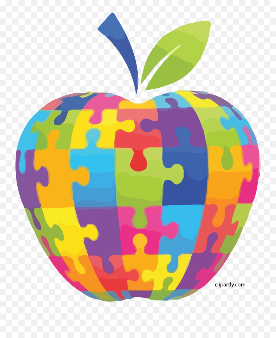 Apple Clip Art Puzzle Clipart Png U2013 Clipartlycom - Autism Teacher Emoji,Whatsapp Emoticon Puzzle