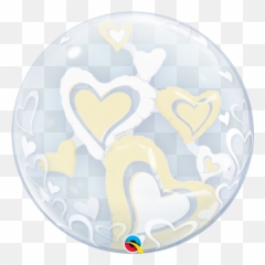 White Ivory Floating Hearts Bubble - Girly Emoji,Floating Hearts Emoji