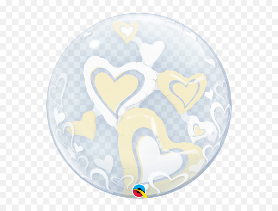 White Ivory Floating Hearts Bubble - Girly Emoji,Floating Hearts Emoji