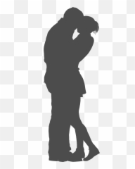 Transparent Couple Silhouette Png - Kissing Emoji