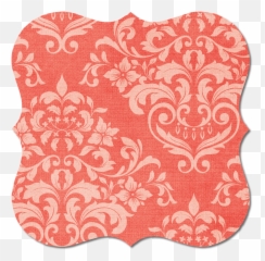 Tag Orange Peach Damask Pattern - Emoji