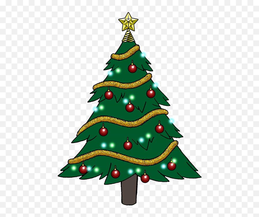 Christmas Tree Animated Gif - Animated Cartoon Christmas Tree Emoji,Christmas Tree Emoji Transparent