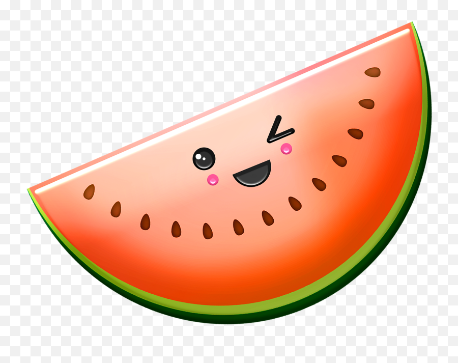 Kawaii Food Face - Free Image On Pixabay Vandmelon Med Cut Ansigt Emoji,Kawaii Emoji