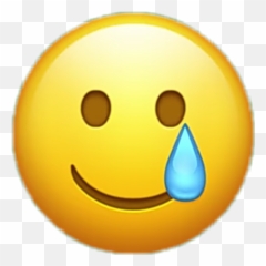 Emoji Ipone Emojiphone Sticker - Smiling Face With Tear Emoji Png,Emojios