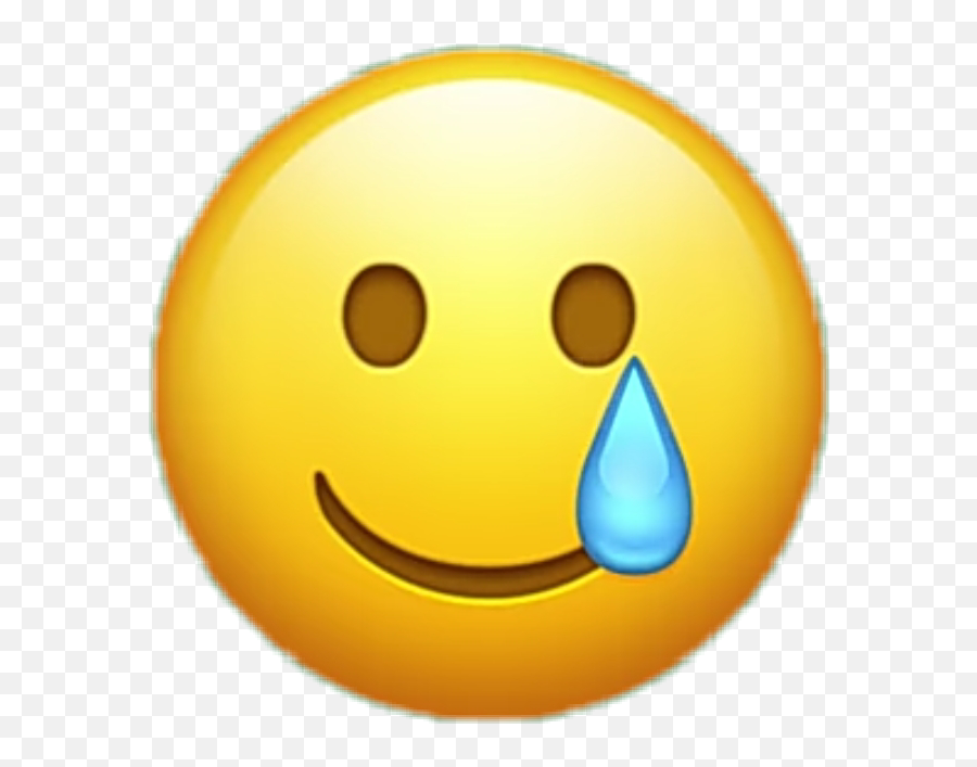 Emoji Ipone Emojiphone Sticker - Smiling Face With Tear Emoji Png,Emojios