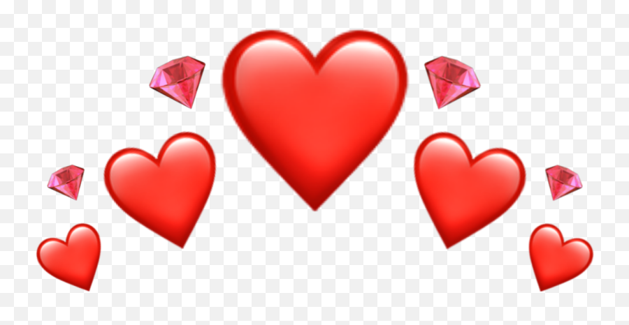 Crown Red Hearts Crownheart Corona Sticker By So Nice - Corazon Rojo Tumblr Png Emoji,Diamond Emoticon
