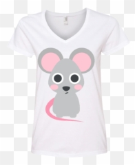 Skinny Mouse Emoji Ladies V - Cartoon,Mouse Emoji