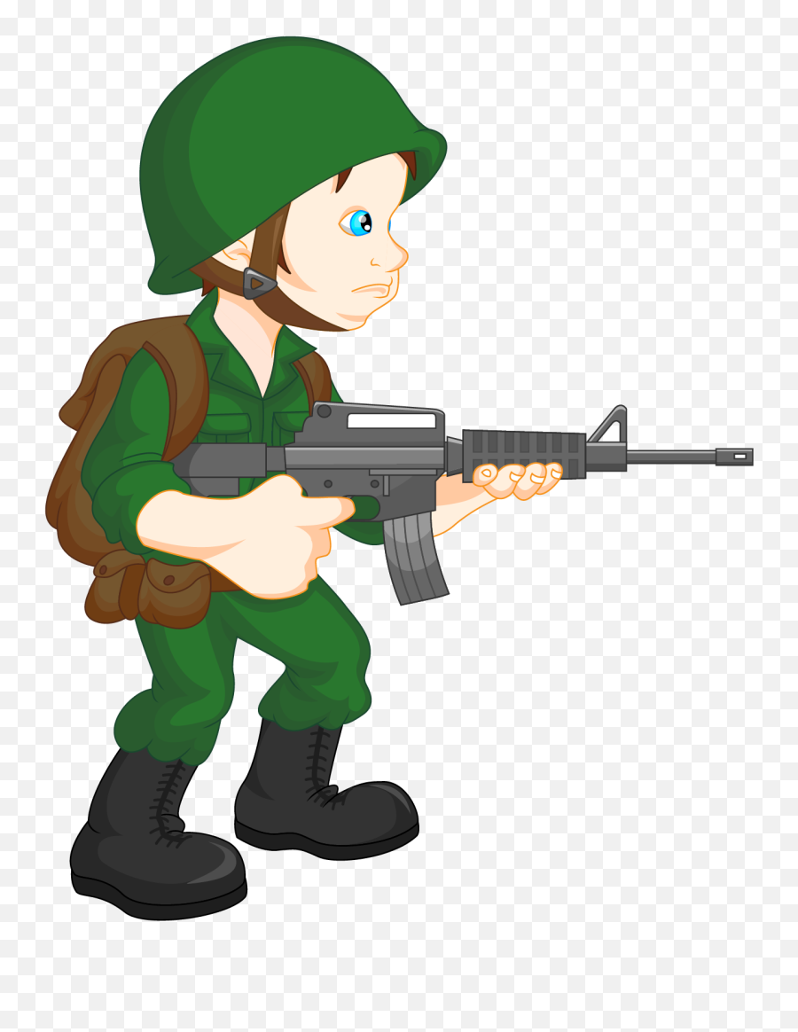 Clipart Sword Gun Transparent - Transparent Soldier Cartoon Png Emoji,Skull Gun Knife Emoji