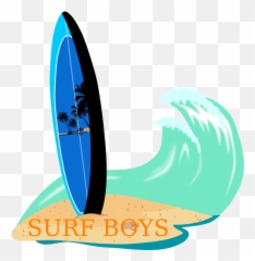 Waves Clipart Surfboard Waves - Clip Art Surf Board Emoji,Surfboard Emoji