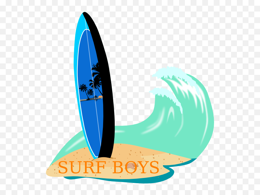 Waves Clipart Surfboard Waves - Clip Art Surf Board Emoji,Surfboard Emoji