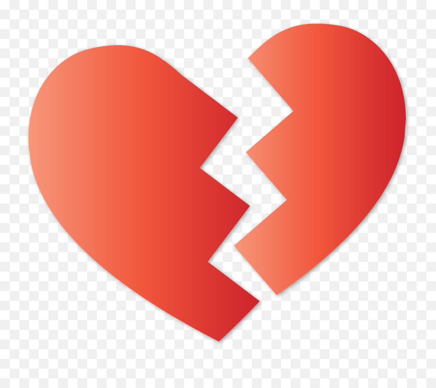 Broken Heart Fractured Heart Cracked Sign - Broken Heart Clipart Png Emoji,Heartbroken Emoji