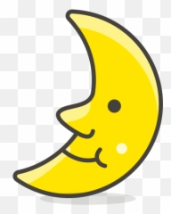 Moon Emoji Icon Of Colored Outline Style - Png