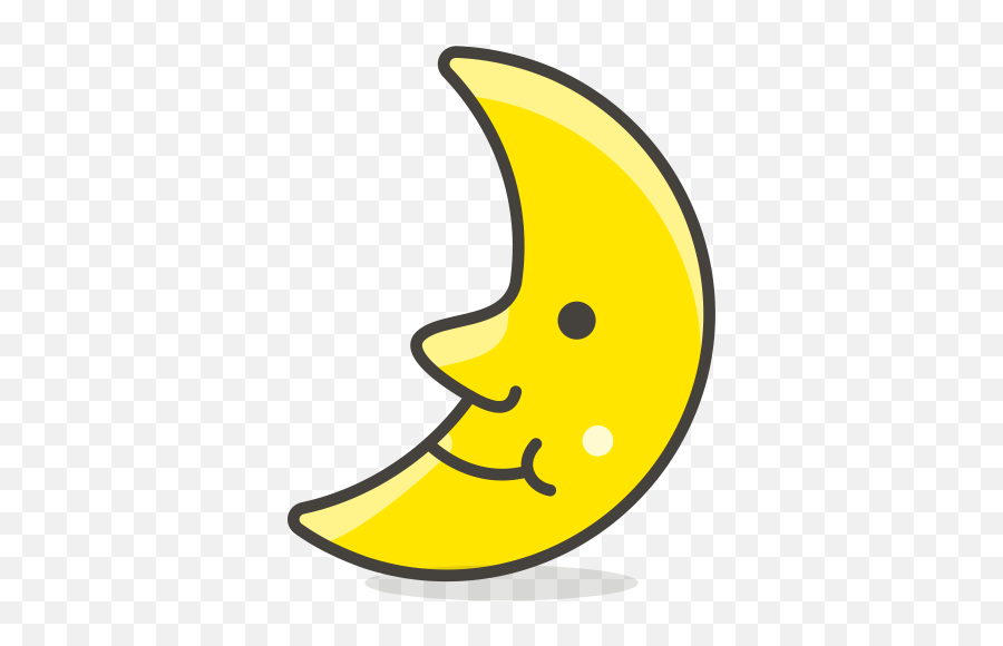 Moon Emoji Icon Of Colored Outline Style - Png,Moon Face Emoji