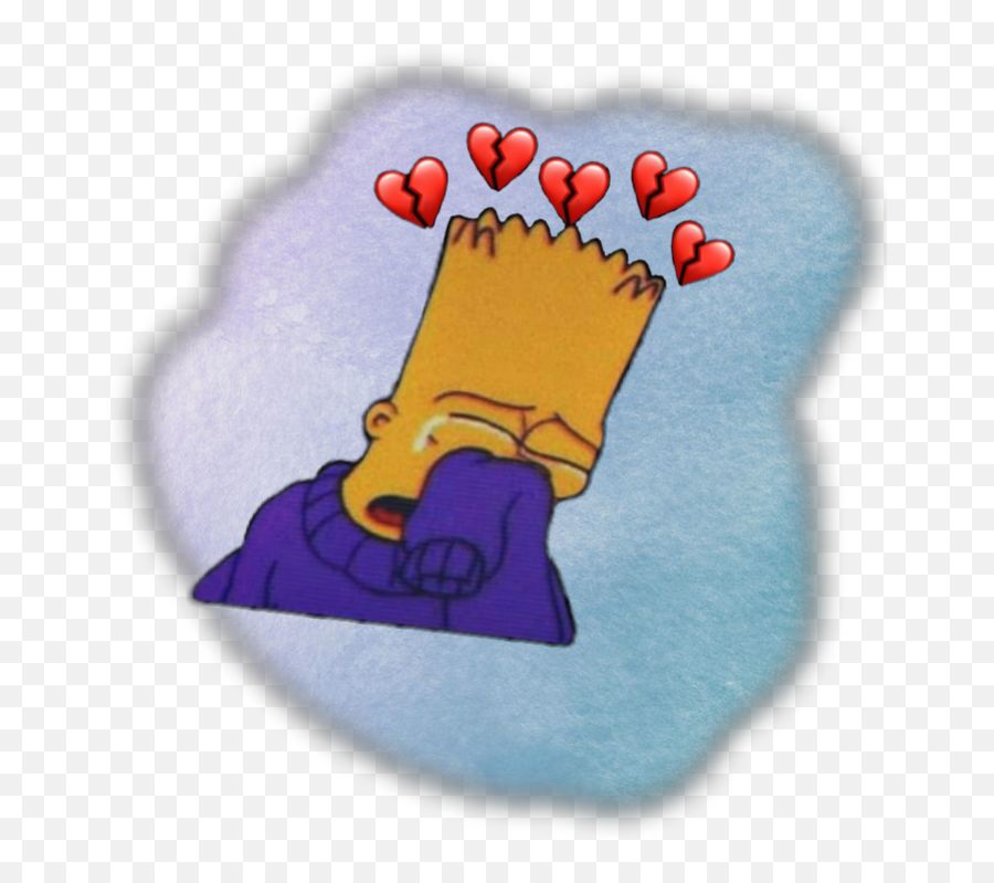 Broken Heart - Draw Bart Simpson Sad Emoji,Broken Foot Emoji