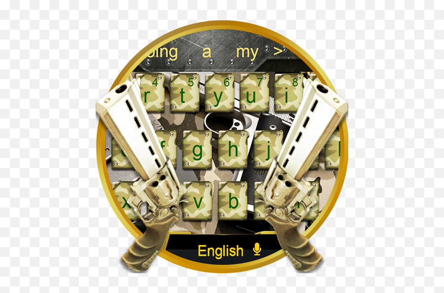 American Western Golden Gun Keyboard - Mechanical Puzzle Emoji,Watch And Clock Emoji Game