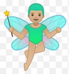 Man Fairy Emoji With Medium - Männliche Fee