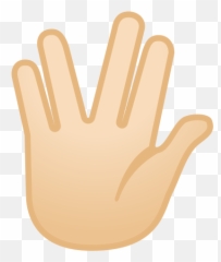 Vulcan Salute Emoji With Light Skin - 9 Live Long And Prosper,Salute Emoji