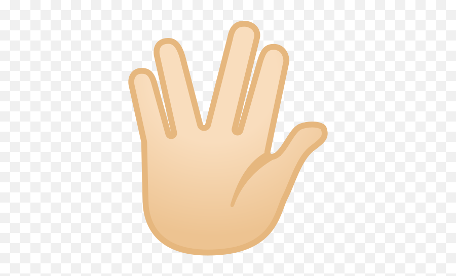 Vulcan Salute Emoji With Light Skin - 9 Live Long And Prosper,Salute Emoji