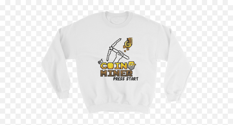 Bitcoin Miner Design 3 Sweatshirt - White Crew Neck Withembroidery Emoji,Emoji Hoodies