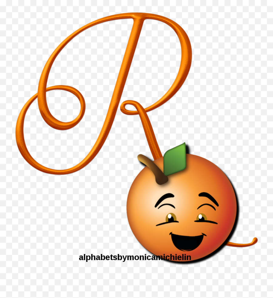 Alphabets By Monica Michielin Orange Fruit Smile Alphabet - Clip Art Emoji,Orange Fruit Emoji