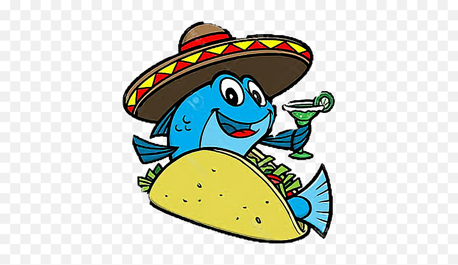 Food Sticker Taco Fish Mexican Dbanta2018 Freetoedit - Fish Taco Cartoon Emoji,Mexican Hat Emoji