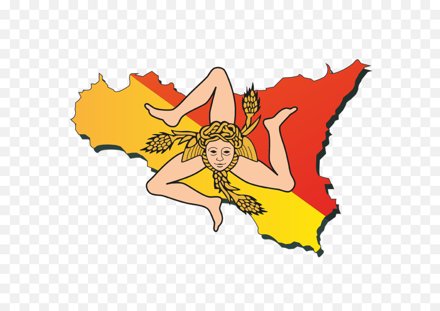 Vector - Trinacria Sicilian Flag Emoji,Sicily Flag Emoji
