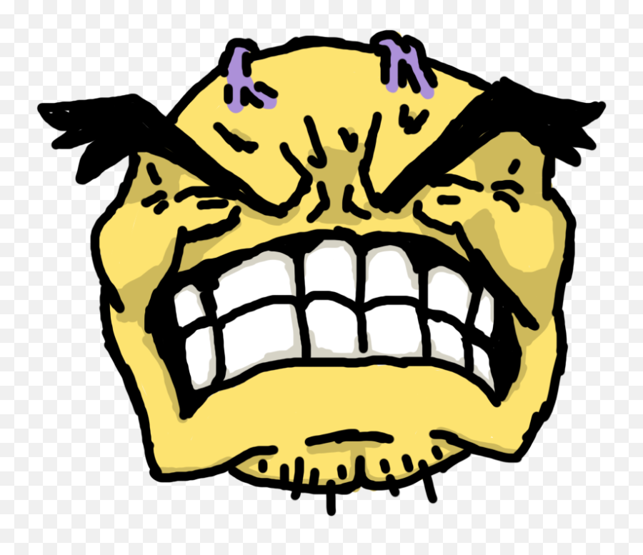 Emoji 1 Angry By Yoshipop On Newgrounds - Wide Grin,Fighting Emoji