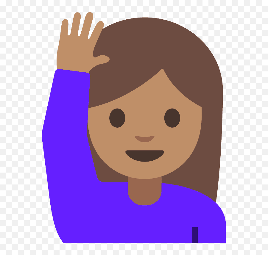 Person Raising Hand Emoji Clipart - Pessoa Levantando A Mao,Eyebrow Raised Emoji